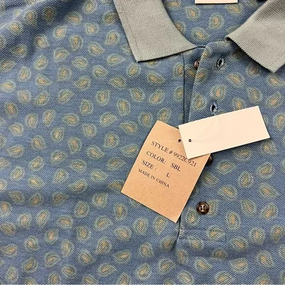 NWT Vintage Bugle Boy Paisley Golf Polo men's L - Picture 3 of 6